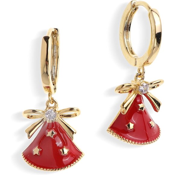 Jewelry - Gold Silver Small Hoop Dangle Earrings for Women, Trendy Dainty Rhinestone CZ Da